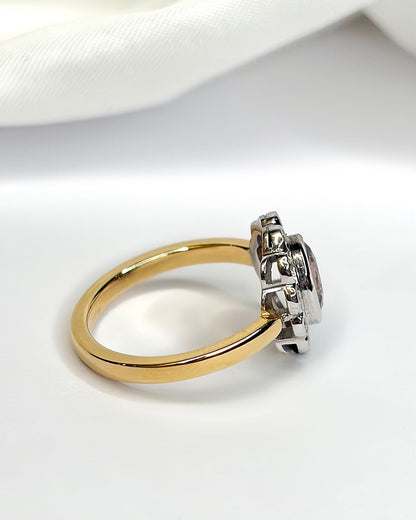 Bague Marguerite Saphir Rose &amp; Diamants 0.24 carat 4,65g "Roxane" - Elliade Paris