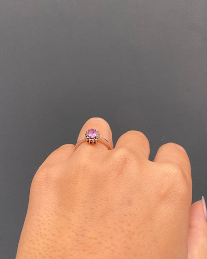 Bague Marguerite Saphir rose &amp; Diamants &quot;Elizabeth&quot; - Elliade Paris