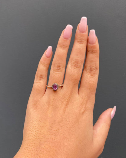 Bague Marguerite Saphir rose &amp; Diamants &quot;Elizabeth&quot; - Elliade Paris