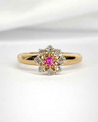 Bague Marguerite Saphir Rose &amp; Diamants "Irina" - Elliade Paris