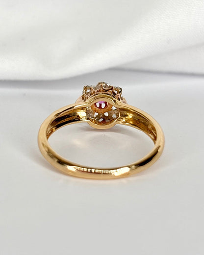 Bague Marguerite Saphir Rose &amp; Diamants "Irina" - Elliade Paris
