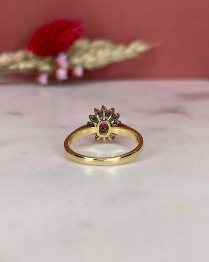 Bague Marguerite Saphir Rose &amp; Diamants &quot;Jasmina&quot; - Elliade Paris
