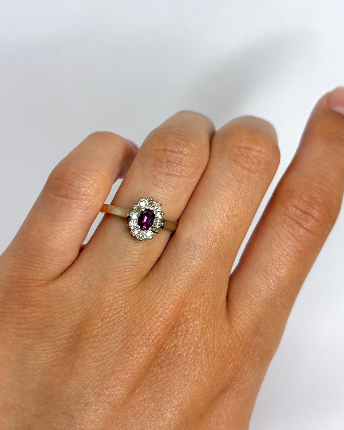 Bague Marguerite Saphir Rose &amp; Diamants "Mélina" - Elliade Paris