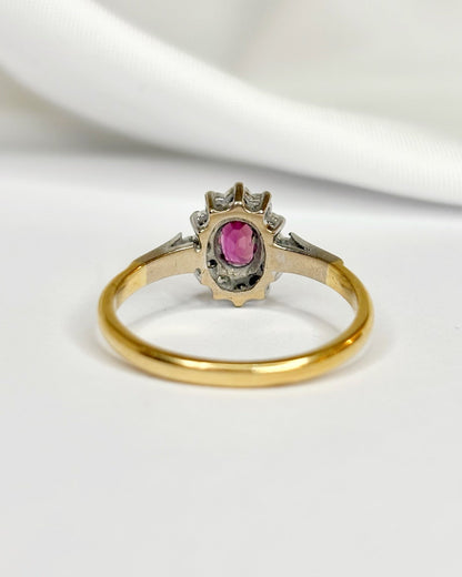 Bague Marguerite Saphir Rose &amp; Diamants "Mélina" - Elliade Paris