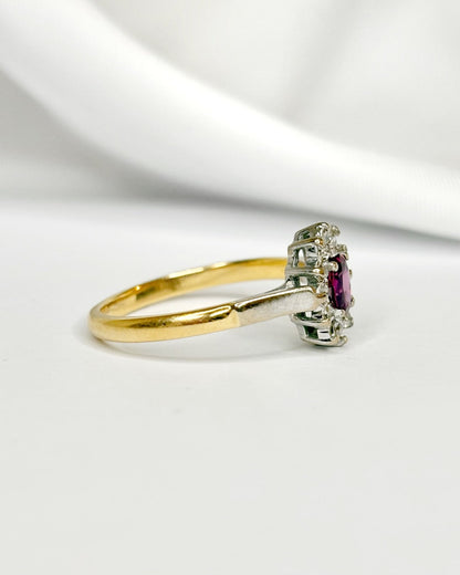 Bague Marguerite Saphir Rose &amp; Diamants "Mélina" - Elliade Paris