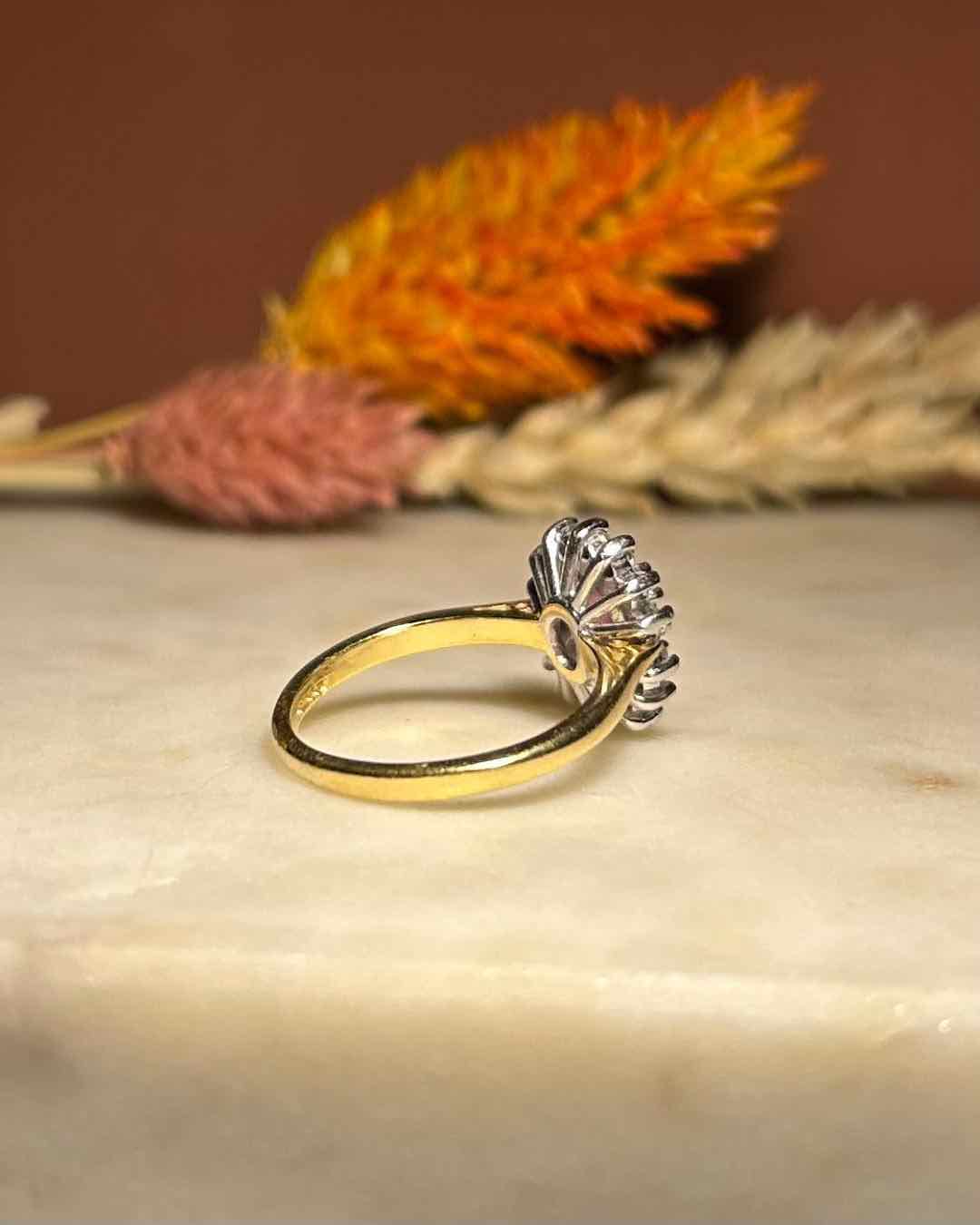 Bague Marguerite Saphir Rose &amp; Diamants "Mia" - Elliade Paris