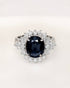 Bague Marguerite Saphir Teal 4.19 carats & Diamants 0.80 carat 8.68g "Noémie" - Elliade Paris