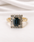 Bague Marguerite Saphir Vert 1.20 carat & Diamants 0.24 carat 4,99g "Maelle" - Elliade Paris
