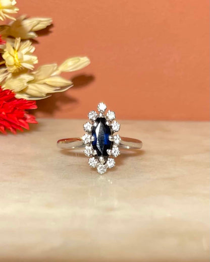 Bague Marguerite Saphir &amp; Diamants &quot;Elea&quot;