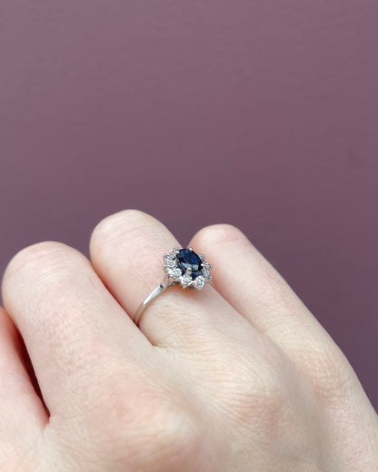 Bague Marguerite Saphir 0.50 Carat &amp; Diamants &quot;Hemma&quot;