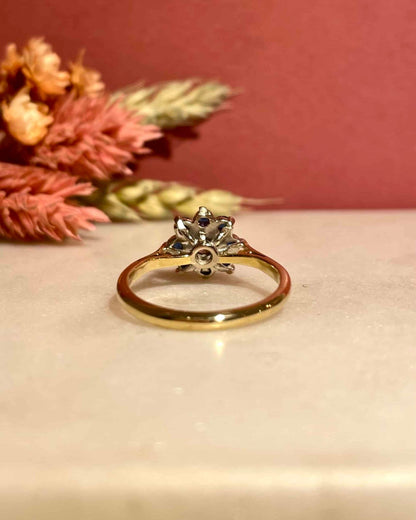 Bague Marguerite Saphirs coeur Diamant 0.20 carat &quot;Sofia &quot; - Elliade Paris