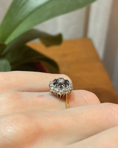 Bague Marguerite Saphirs &amp; Diamants &quot;Giovy&quot; - Elliade Paris