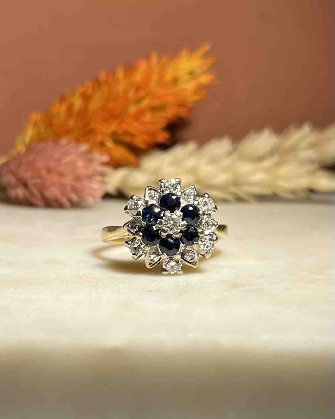 Bague Marguerite Saphirs &amp; Diamants "Giulia" - Elliade Paris