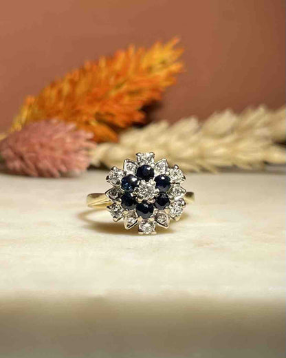 Bague Marguerite Saphirs &amp; Diamants &quot;Giulia&quot; - Elliade Paris