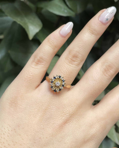 Bague Marguerite Saphirs &amp; Diamants &quot;Adèle&quot;