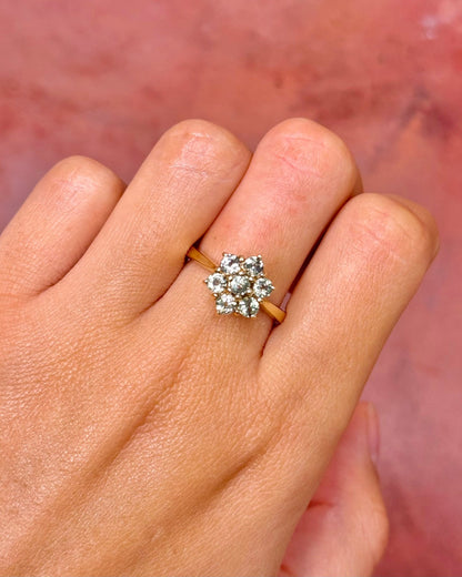 Bague Marguerite Saphirs Verts de Madagascar 1.09 carat "Ornella" - Elliade Paris