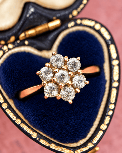 Bague Marguerite Saphirs Verts de Madagascar 1.09 carat "Ornella" - Elliade Paris