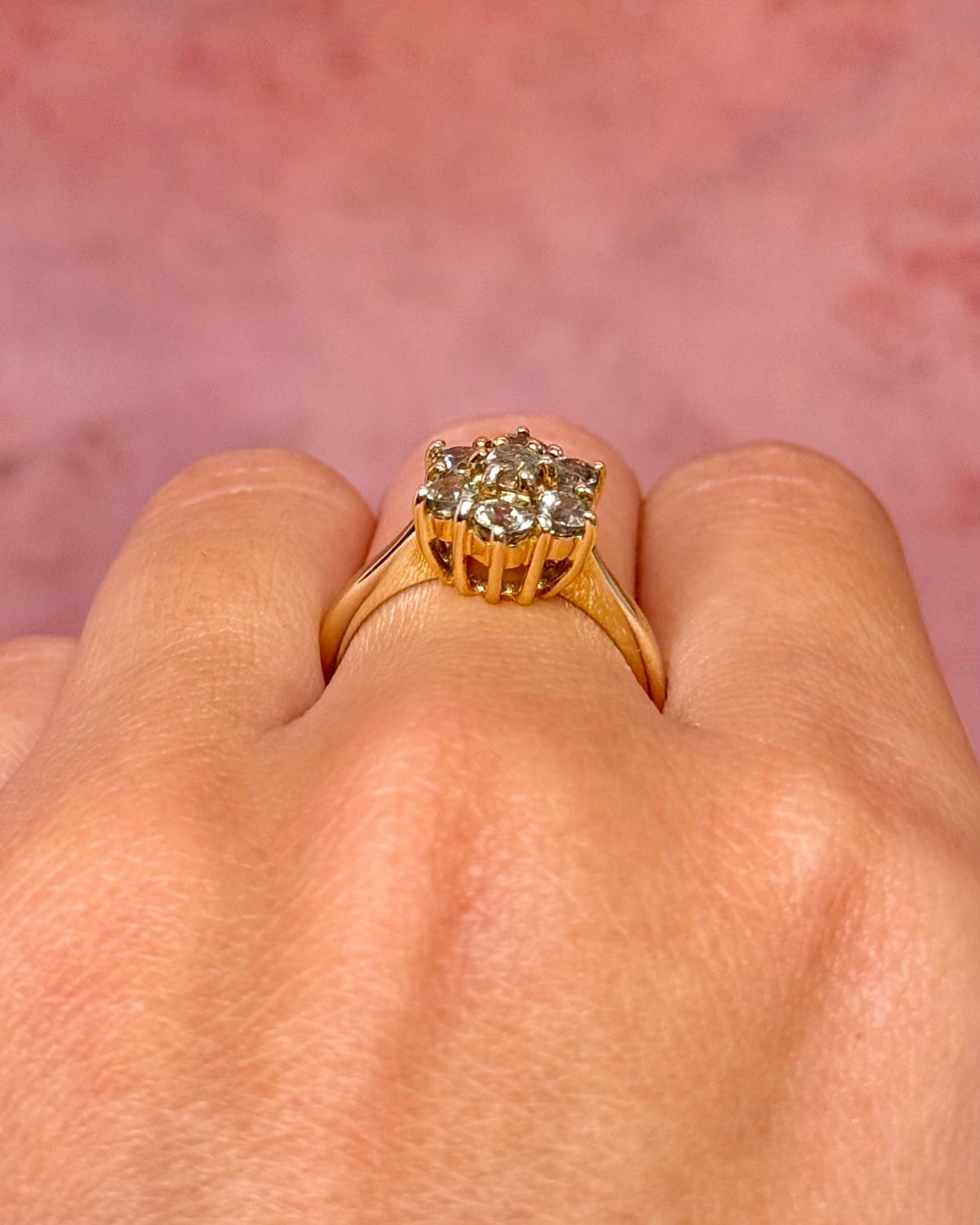 Bague Marguerite Saphirs Verts de Madagascar 1.09 carat "Ornella" - Elliade Paris