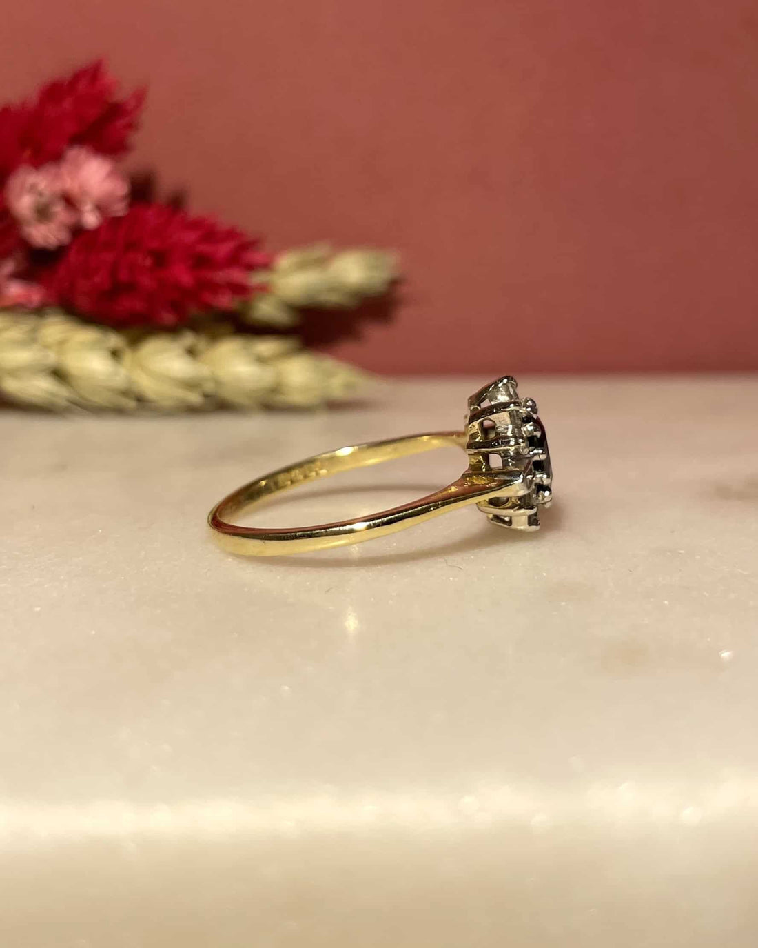 Bague Marguerite Saphir 1 carat &amp; Diamants &quot;Wendy&quot;