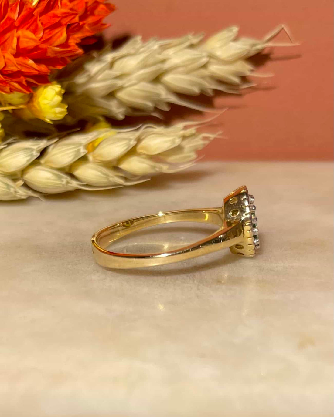 Bague Marguerite Émeraude 0.30 carat &amp; Diamants &quot;Éléanore&quot;