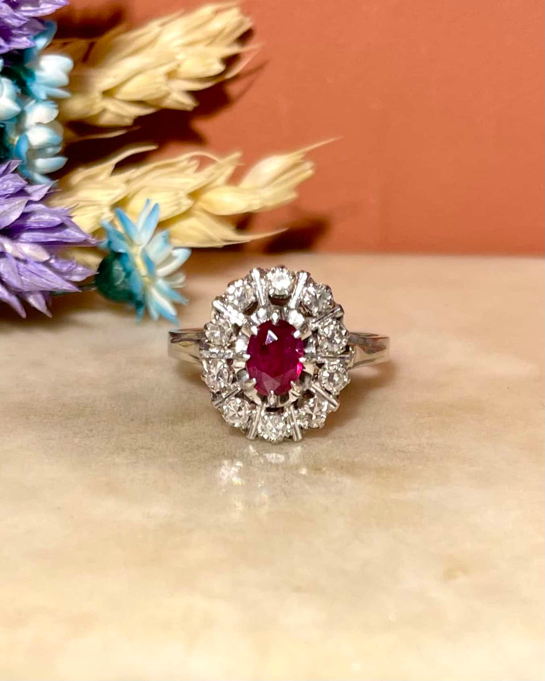 Bague Marguerite Rubis &amp; Diamants &quot;Chiara&quot;