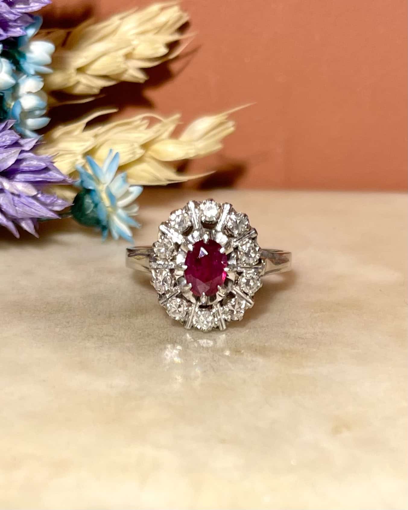 Bague Marguerite Rubis &amp; Diamants "Chiara"