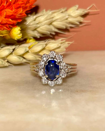 Bague Marguerite Saphir &amp; Diamants &quot;Marina&quot;