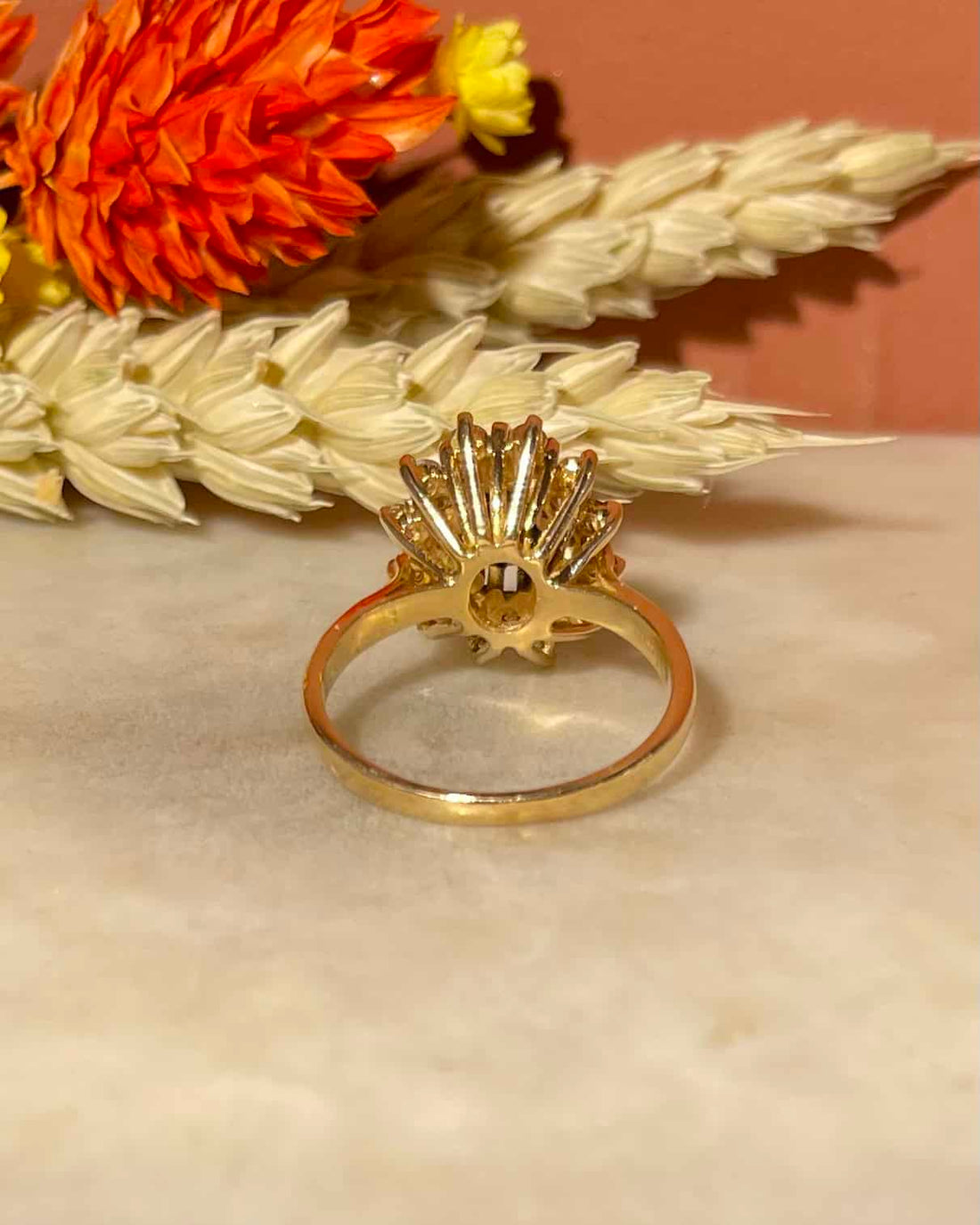 Bague Marguerite Saphir &amp; 24 Diamants &quot;Anastasia&quot;