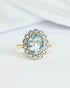 Bague Marguerite Style Art - Déco Aigue - Marine 1.65 carat & 14 Diamants "Camélia" - Elliade Paris