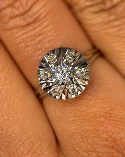 Bague Marguerite Style Art-Déco Diamants "Alexandrine" - Elliade Paris