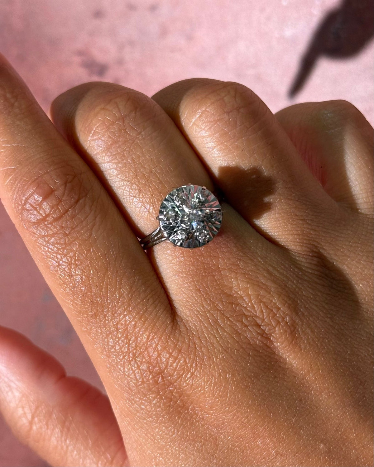 Bague Marguerite Style Art-Déco Diamants "Alexandrine" - Elliade Paris