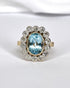 Bague Marguerite Style Art - Déco Topaze 4.80 carats & Diamants 0.56 carat "Adela" - Elliade Paris