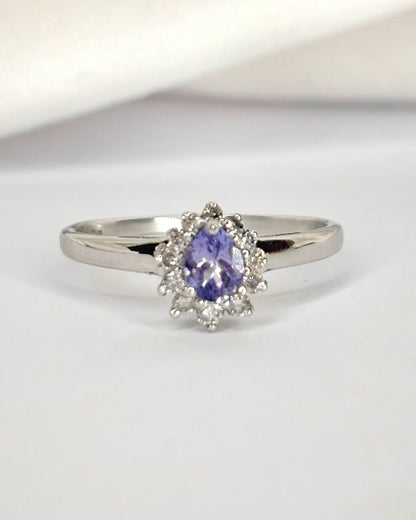 Bague Marguerite Tanzanite 0.35 carat &amp; Diamants "Fiona" - Elliade Paris