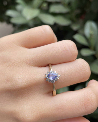 Bague Marguerite Tanzanite 0.40 carat &amp; Diamants &quot;Chedine&quot; - Elliade Paris