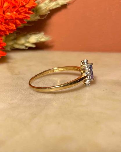 Bague Marguerite Tanzanite 0.40 carat &amp; Diamants &quot;Chedine&quot; - Elliade Paris