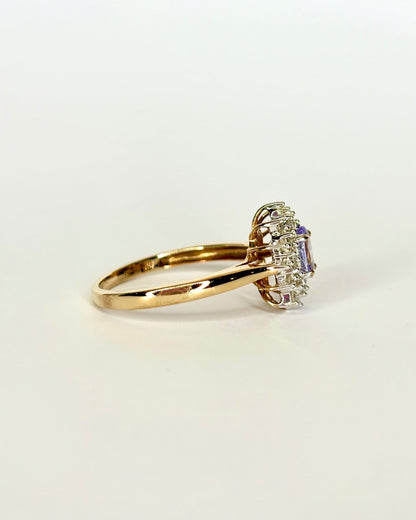 Bague Marguerite Tanzanite 0.45 ct &amp; 24 Diamants &quot;Anaya&quot; - Elliade Paris