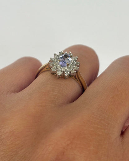 Bague Marguerite Tanzanite 0.45 ct &amp; 24 Diamants &quot;Anaya&quot; - Elliade Paris