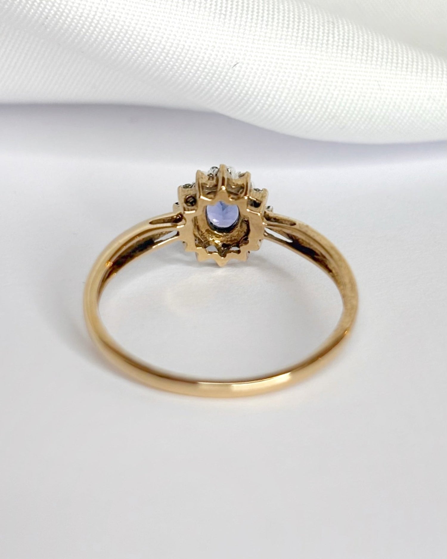 Bague Marguerite Tanzanite 0.60 carat &amp; Diamants "Christelle" - Elliade Paris