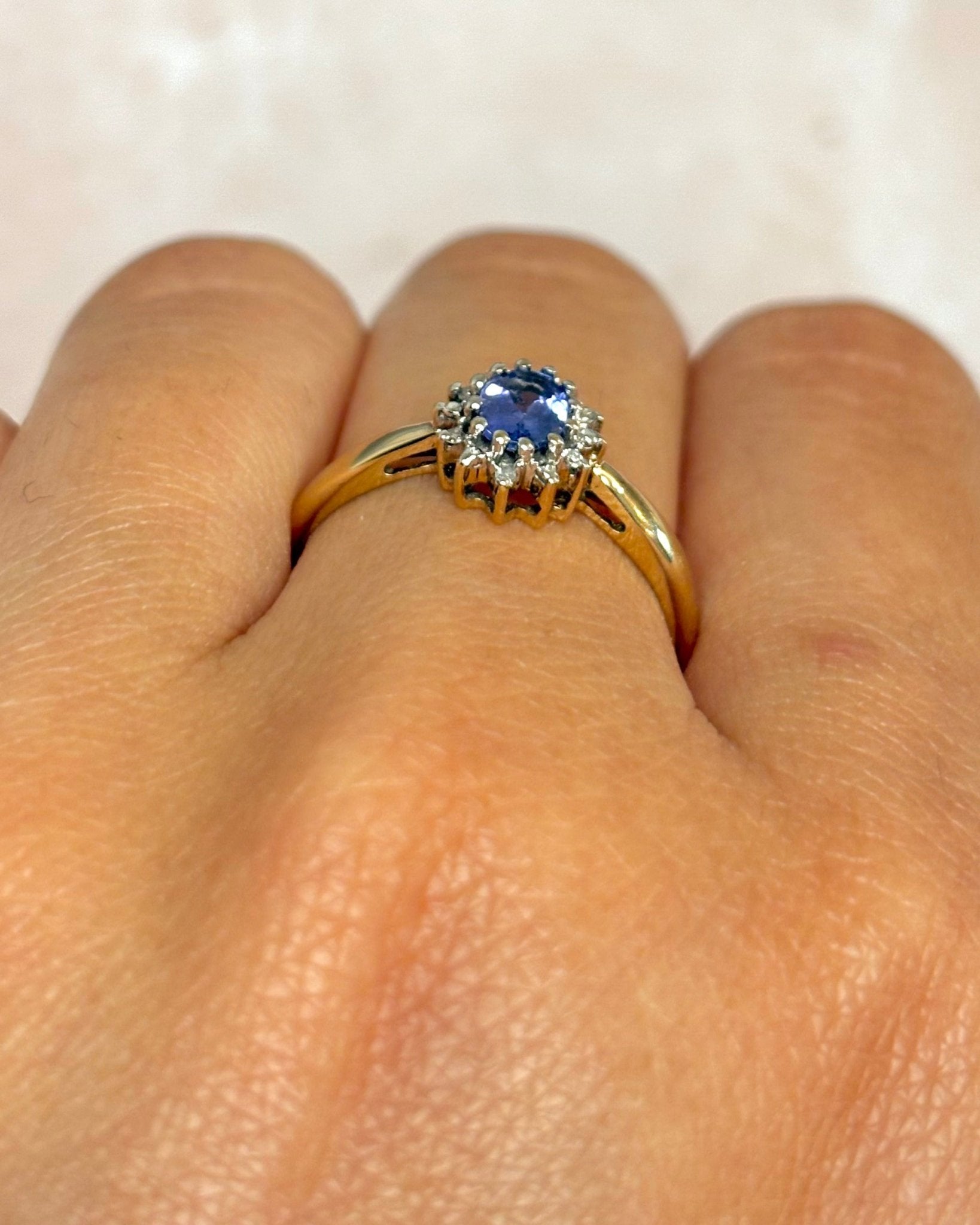 Bague Marguerite Tanzanite 0.60 carat &amp; Diamants "Christelle" - Elliade Paris
