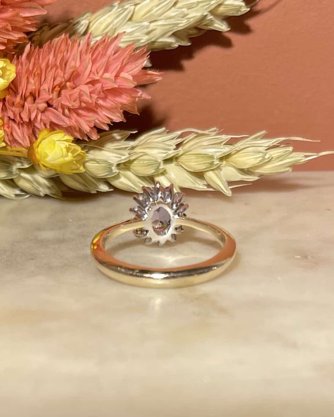 Bague Marguerite Tanzanite 0.60 carat &amp; Diamants "Laura" - Elliade Paris