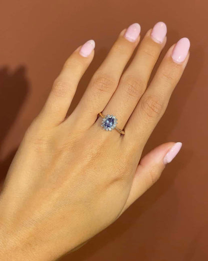 Bague Marguerite Tanzanite 0.60 carat &amp; Diamants &quot;Laura&quot; - Elliade Paris
