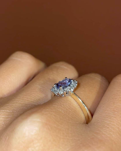 Bague Marguerite Tanzanite 0.60 carat &amp; Diamants &quot;Laura&quot; - Elliade Paris