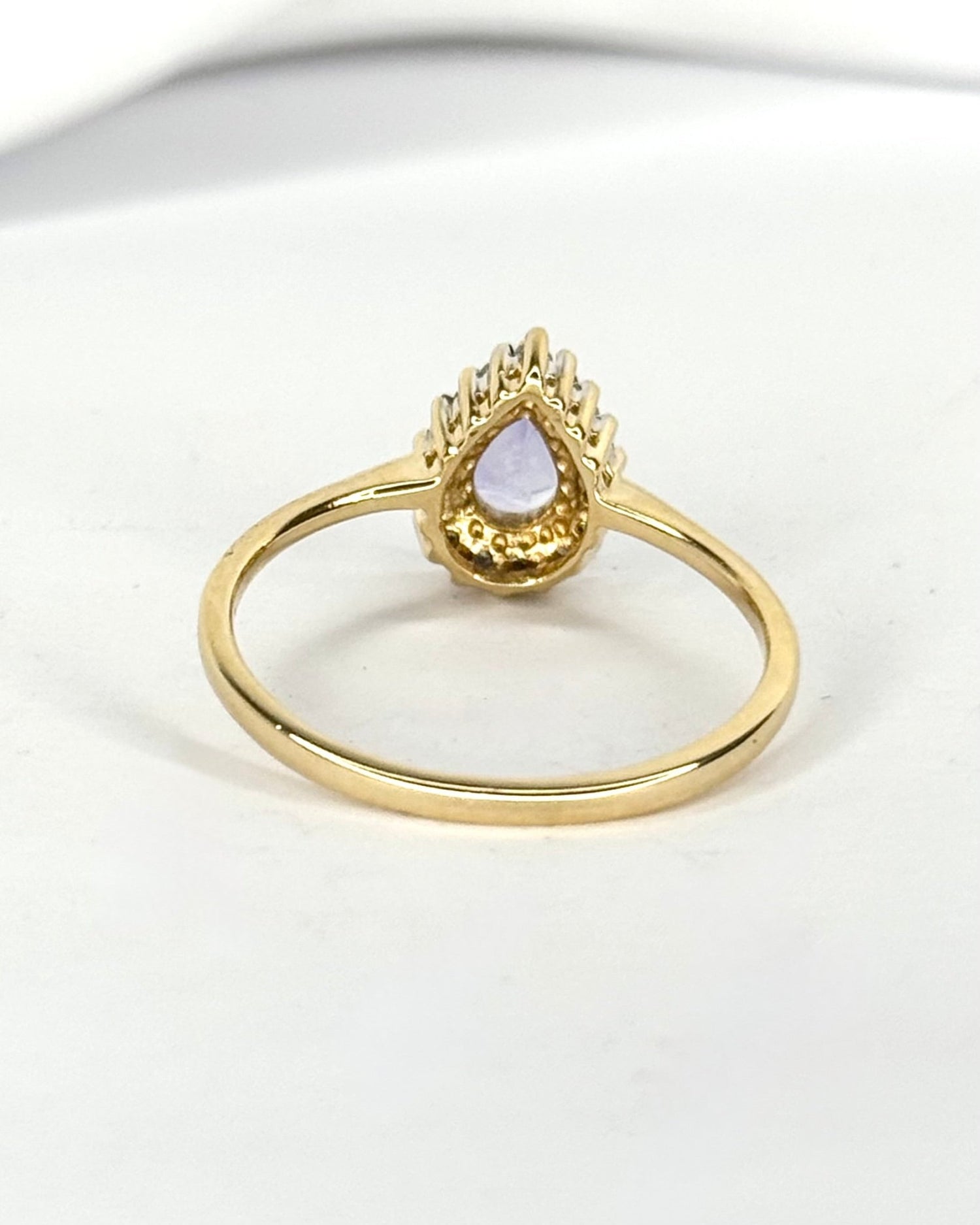Bague Marguerite Tanzanite 0.65 carat &amp; Diamants 3.18g "Gulia" - Elliade Paris