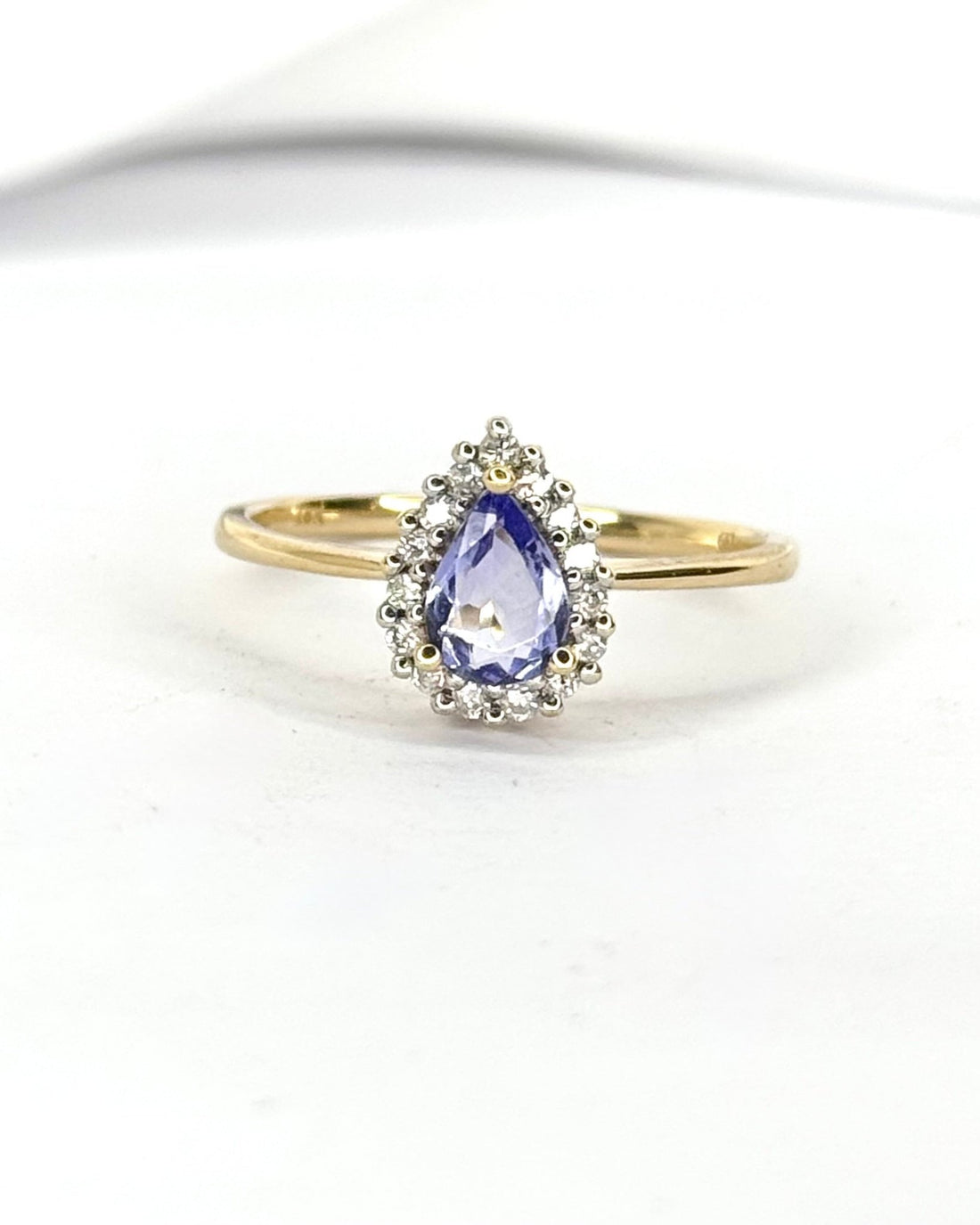 Bague Marguerite Tanzanite 0.65 carat &amp; Diamants 3.18g "Gulia" - Elliade Paris