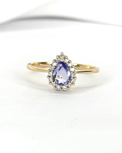 Bague Marguerite Tanzanite 0.65 carat &amp; Diamants 3.18g "Gulia" - Elliade Paris