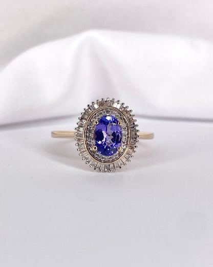 Bague Marguerite Tanzanite 0.80 carat &amp; Diamants &quot;Fanny&quot; - Elliade Paris