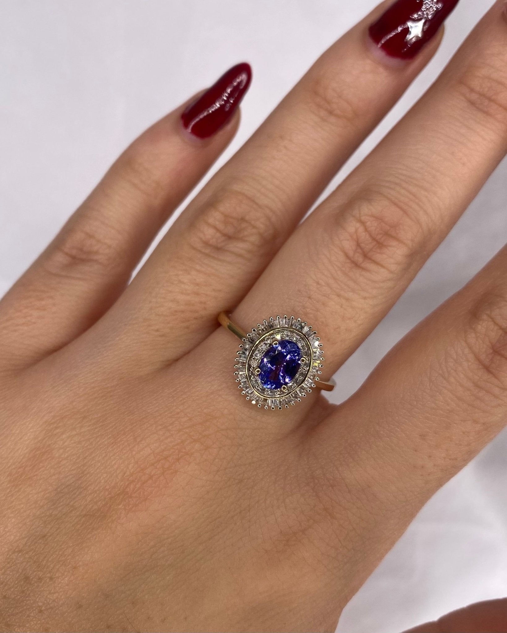Bague Marguerite Tanzanite 0.80 carat &amp; Diamants &quot;Fanny&quot; - Elliade Paris