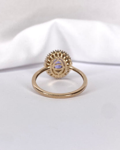 Bague Marguerite Tanzanite 0.80 carat &amp; Diamants &quot;Fanny&quot; - Elliade Paris
