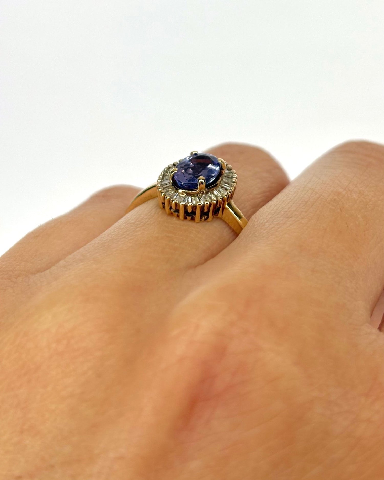 Bague Marguerite Tanzanite 0.85 carat &amp; Diamants "Violetta" - Elliade Paris