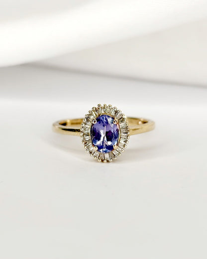 Bague Marguerite Tanzanite 0.85 carat &amp; Diamants "Violetta" - Elliade Paris